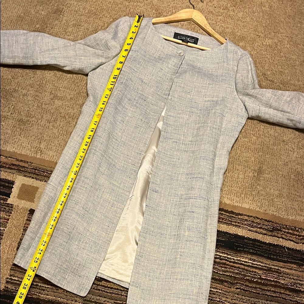 Linda Allard for Ellen Tracy Classic Chic Linen Open Blazer Size 12 - Picture 10 of 11